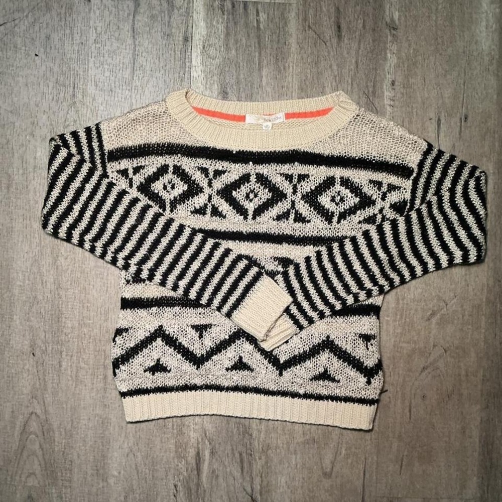 Cream and black striped sweater Size S
